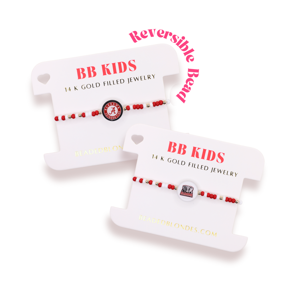 Alabama Logo Flip Bracelet on Color (Kids Size)