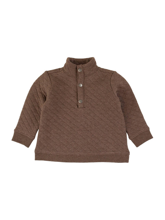 Boys Heather Carafe Quilted Quarter Snap Sweatshirt
: Brown