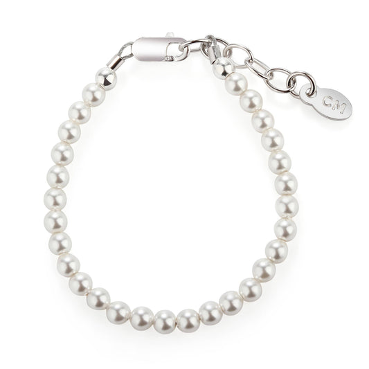 Girls Sterling Silver Dainty Pearl Baby & Child's Bracelet: Small 0-12m