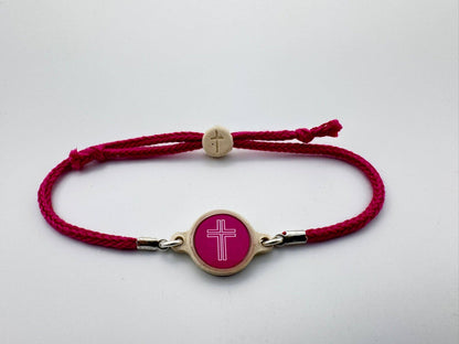 Tap To Pray™ - Survivor Series Handmade Bracelets: Mocha + Cross
