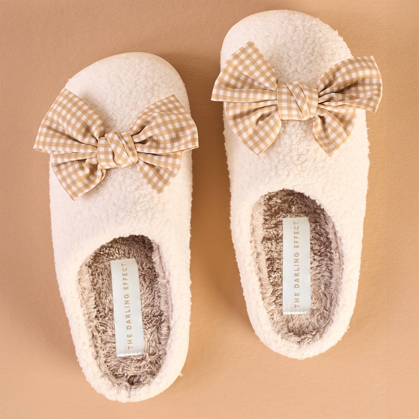 Fuzzy Slippers-Betty Bow Maple Gingham