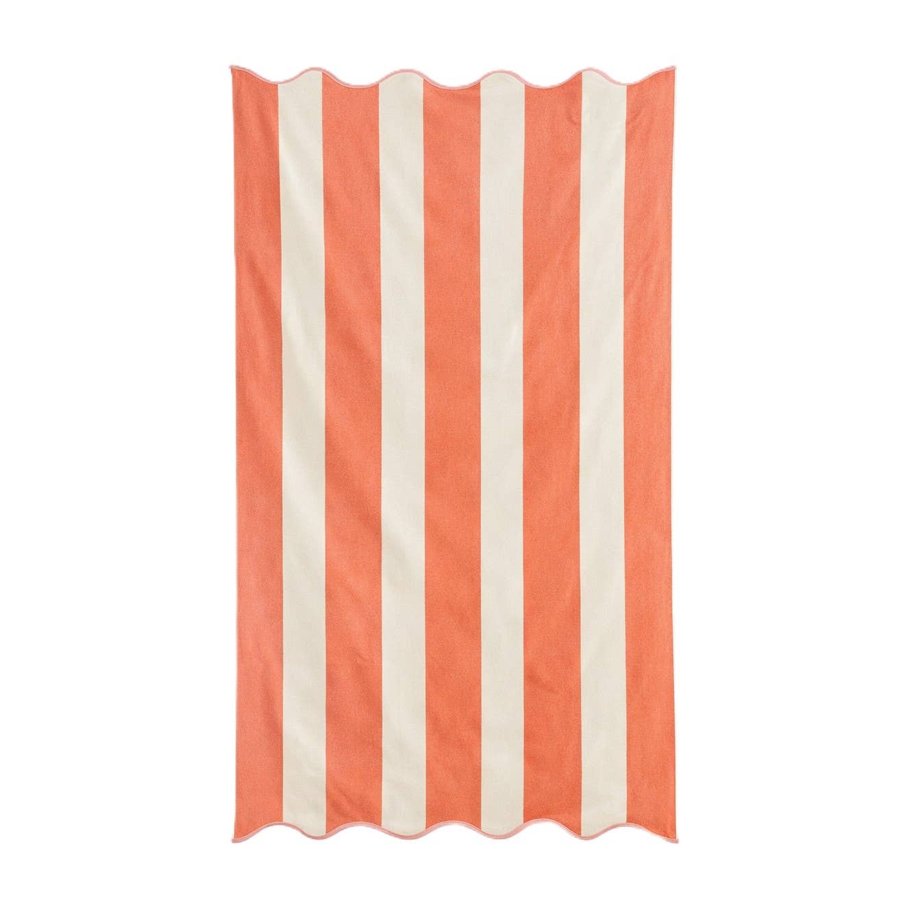 Large Scalloped Striped Beach Towel 90 x 170cm - 100% Cotton: Navy