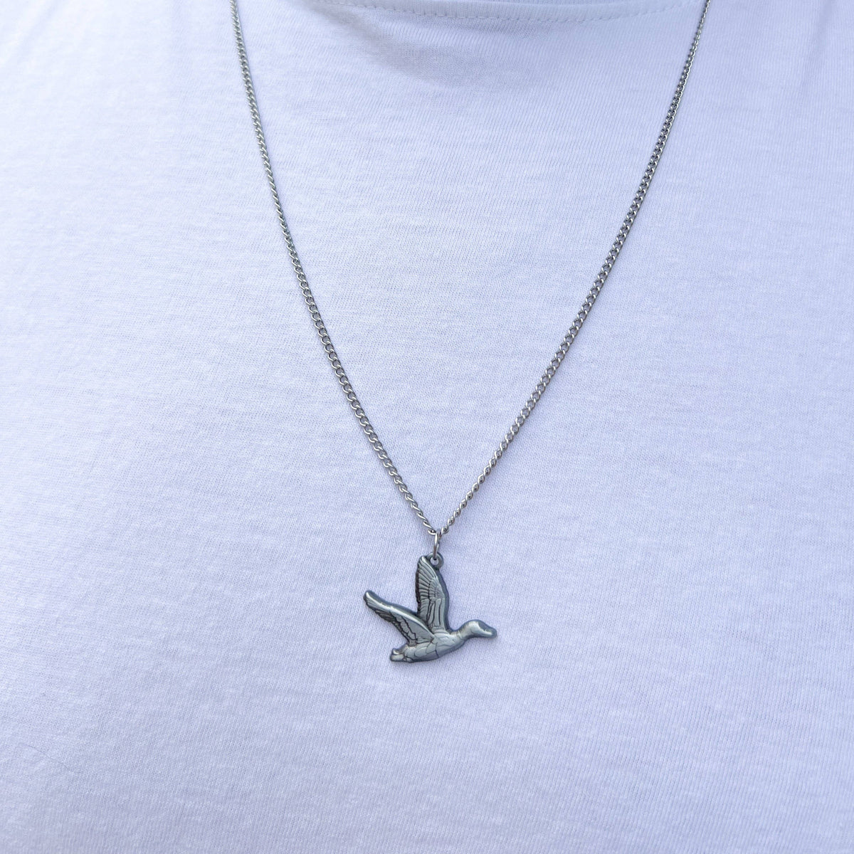 Duck It Silver - Stainless Steel Necklace
