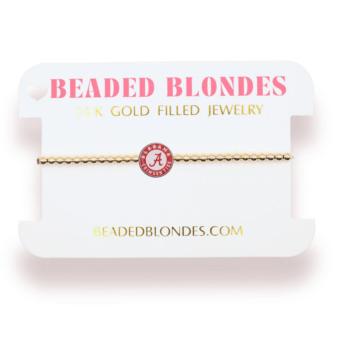 Alabama Logo Flip Bracelet on Gold: Standard 6.75 inch / Gold