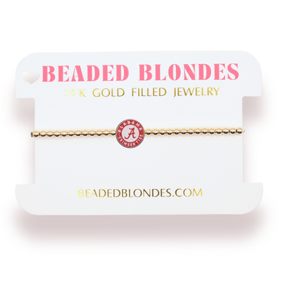 Alabama Logo Flip Bracelet on Gold: Standard 6.75 inch / Gold