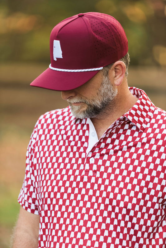 Tuscaloosa Crimson and White State Performance Polo: 2XL