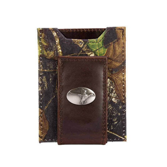 Mallard Magnetic Leather Slim Wallet: Mossy Oak