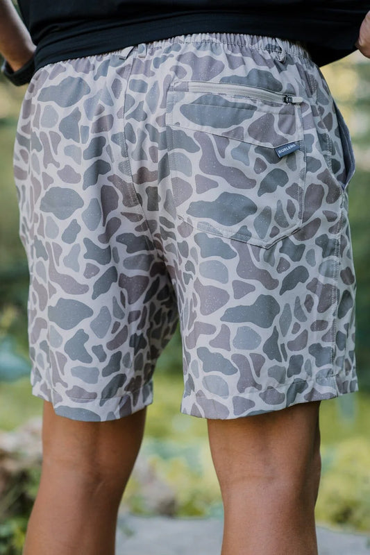BURLEBO Everyday Short - Classic Deer Camo - Grey Pocket 7"