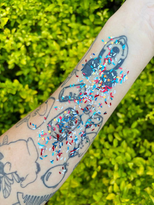4th of July America USA Confetti Face and Body Glitter