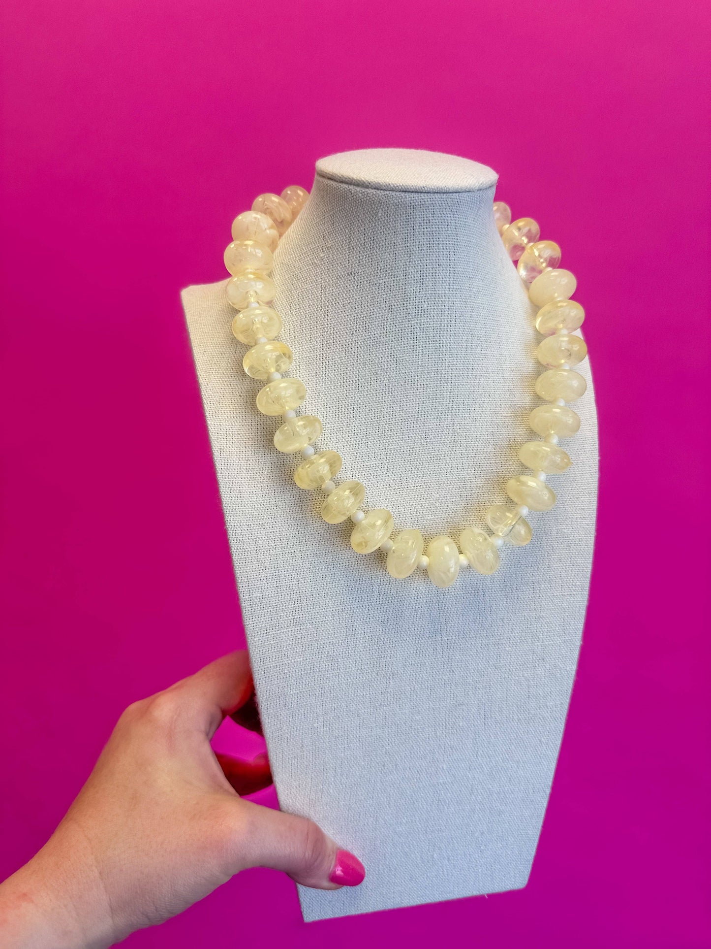 Circle Bauble Ball Necklace - Ivory