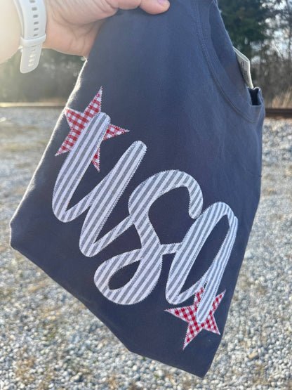 Denim USA Patriotic 4th of July Short Sleeve