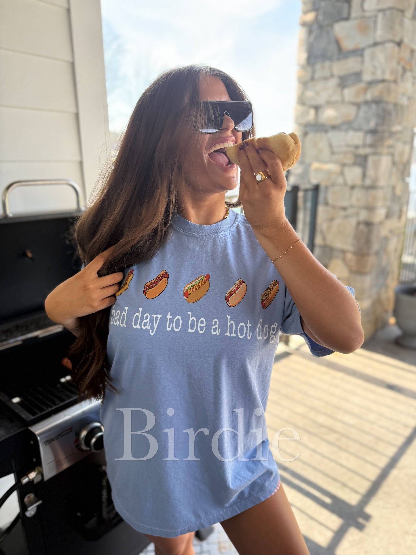 Bad Day To Be a Dog Graphic Tee- Washed Denim
