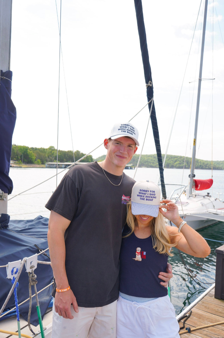 Sorry for What I Said Docking the Boat Hat: Navy Stripe