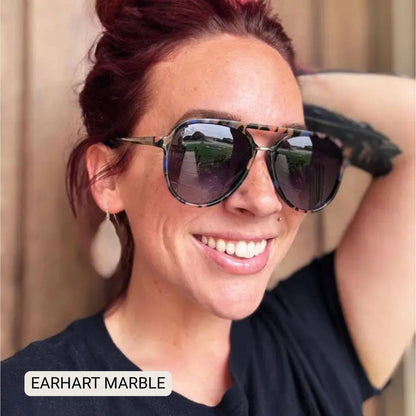 Earhart - Women’s Aviator Sunglasses–Polarized Everyday Chic: Grey