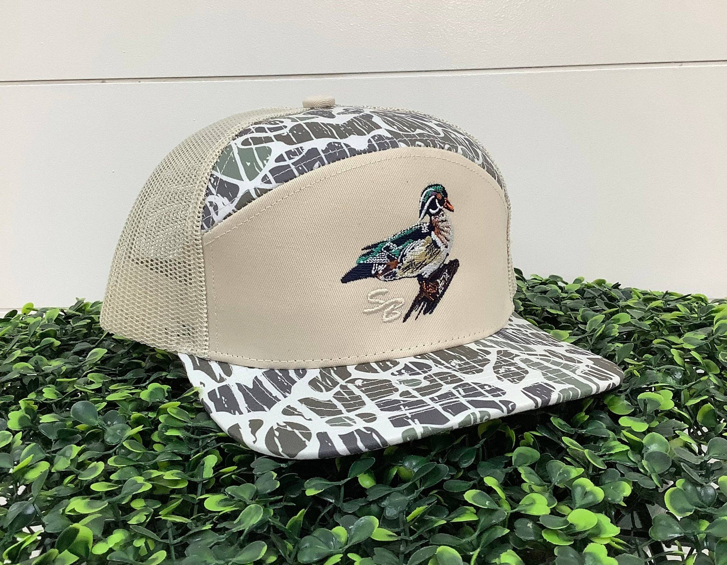 Wood Duck SB Cap: Ghost Vein Camo 7 Panel