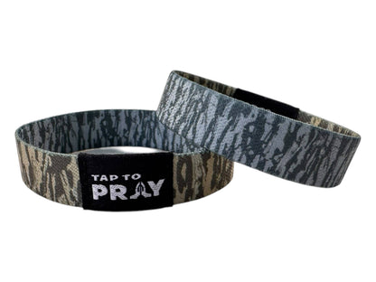 Tap To Pray™ Wristbands - Tree Bark Camo Brown & Grey: Large