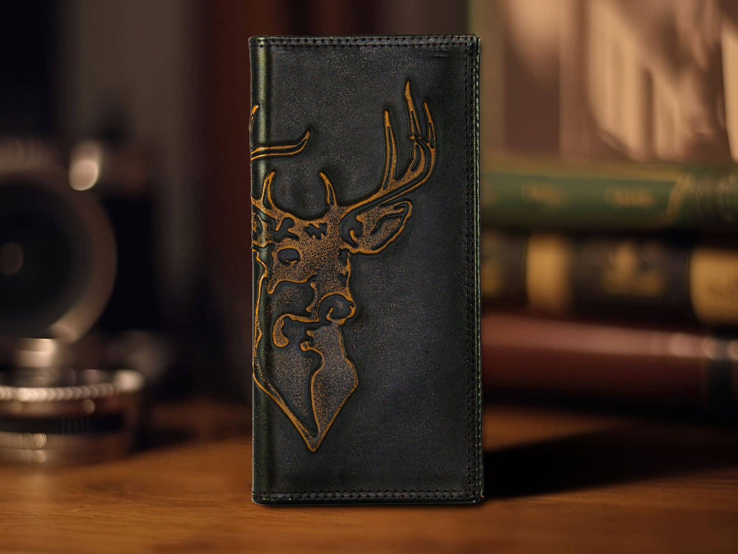 Buck Burnished Leather Secretary Wallet