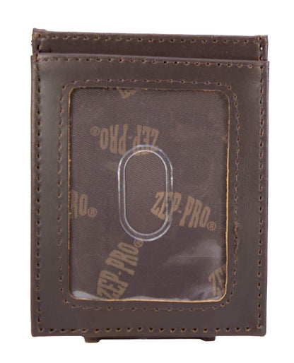 Turkey Men's Magnetic Front Pocket Old School Camo Leather Wallet.: Brown/Tan Camo