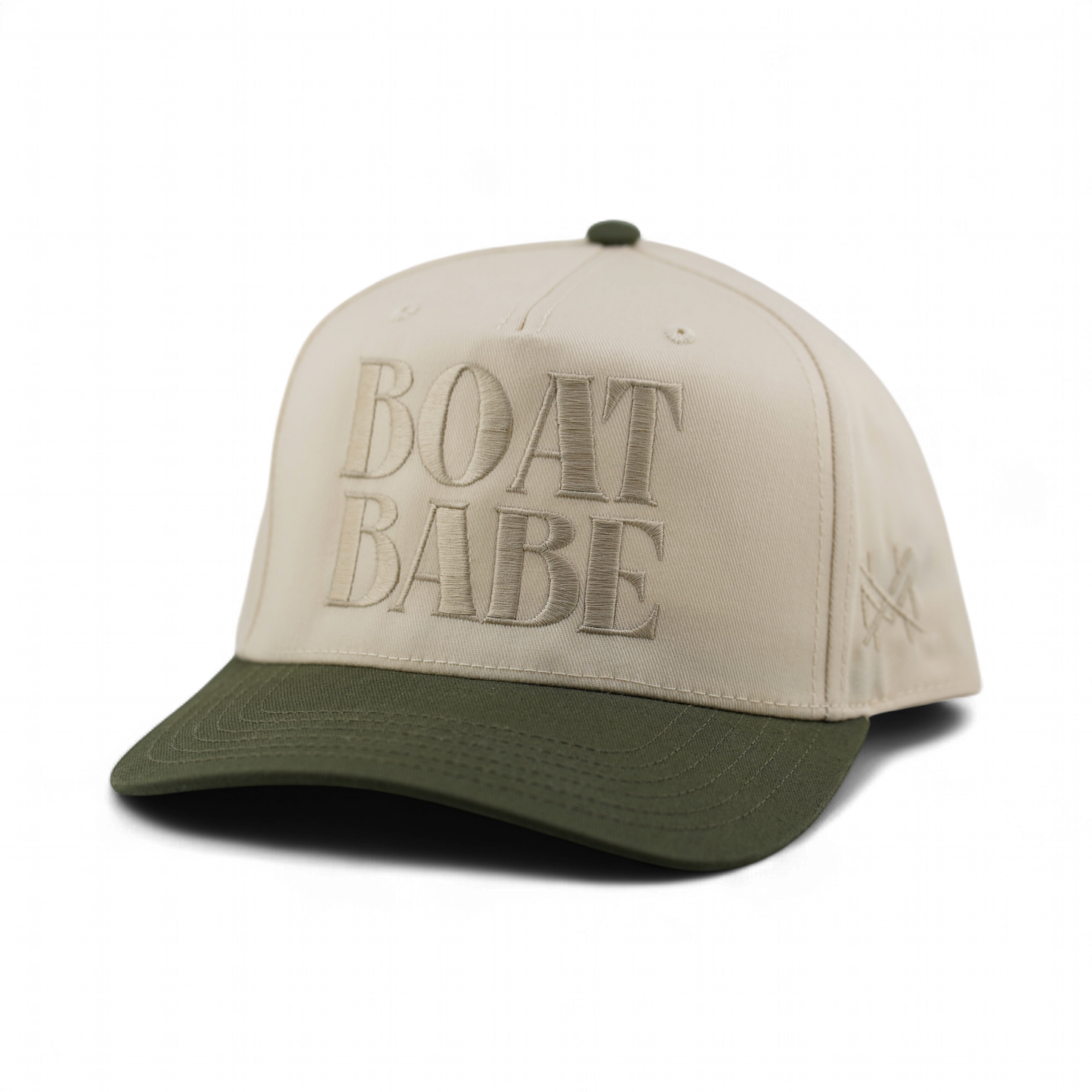 Boat Babe Trucker Hat: Retro Sage/Natural