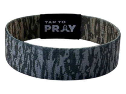 Tap To Pray™ Wristbands - Tree Bark Camo Brown & Grey: Large