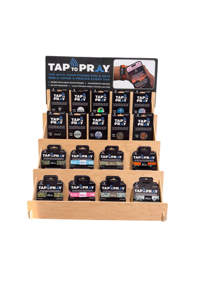 Tap To Pray™  - Prayer Tag Stickers: River Rock Camo + Cross