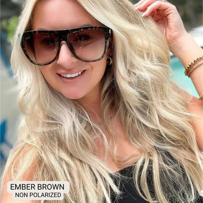 Ember - Woman's Oversized Square Sunglasses: Brown