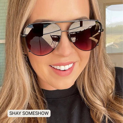 SHAY - Women's Polarized Large Hair Friendly Aviator: Cheetah