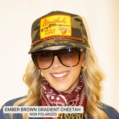 Ember - Woman's Oversized Square Sunglasses: Brown
