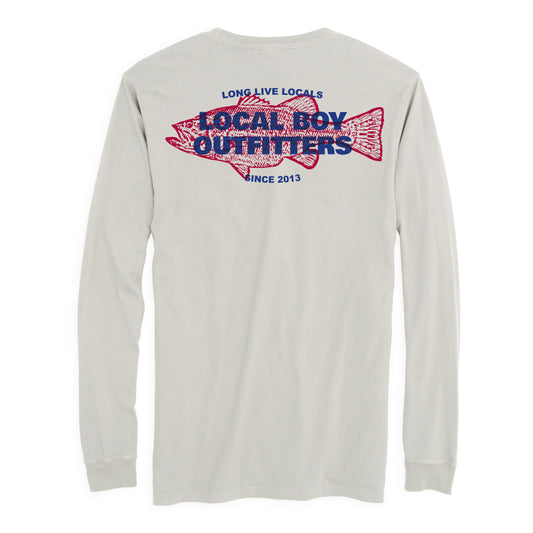 Local Boy Gone Fishin' LS Tee - Silver